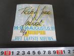 sticker 1981 rock & jazz festival jopeie het laatste nieuws, Verzamelen, Stickers, Ophalen, Zo goed als nieuw, Bedrijf of Vereniging