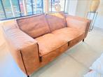 Bank 2 en 3 zits bruin met hocker, Huis en Inrichting, Banken | Bankstellen, Ophalen, Overige materialen, Overige maten, 75 tot 100 cm