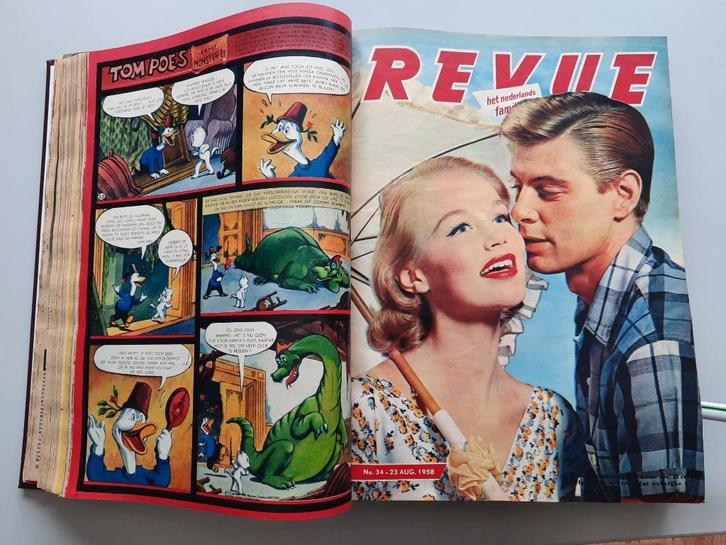 tom Poes - Revue 1953 t/m 1958 in kunstleren band 12 delen, Boeken, Stripboeken, Zo goed als nieuw, Meerdere stripboeken, Ophalen