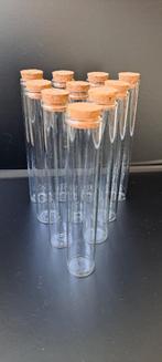 10 glazen buisjes met kurk, Ophalen of Verzenden, Zo goed als nieuw