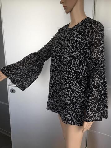 D403 Michael Kors Maat XS/S=34/36 tuniek blouse zwart/wit beschikbaar voor biedingen