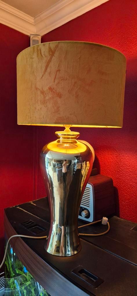 Gouden Messing Tafellamp, Antiek en Kunst, Antiek | Lampen, Ophalen of Verzenden