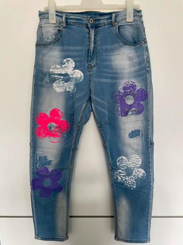 Skinny bloemen jeans spijkerbroek beschikbaar voor biedingen