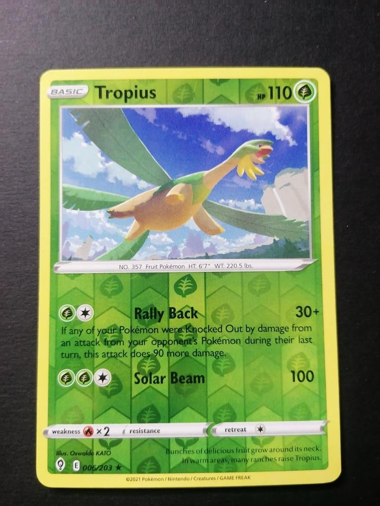 Tropius - Reverse Holofoil Evolving Skies 006/203 - Pokémon, Ophalen of Verzenden, Zo goed als nieuw, Foil