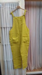 Made in Italy nwe gele 100% linnen jumpsuit salopette S M L, Maat 38/40 (M), Made in Italy, Geel, Nieuw