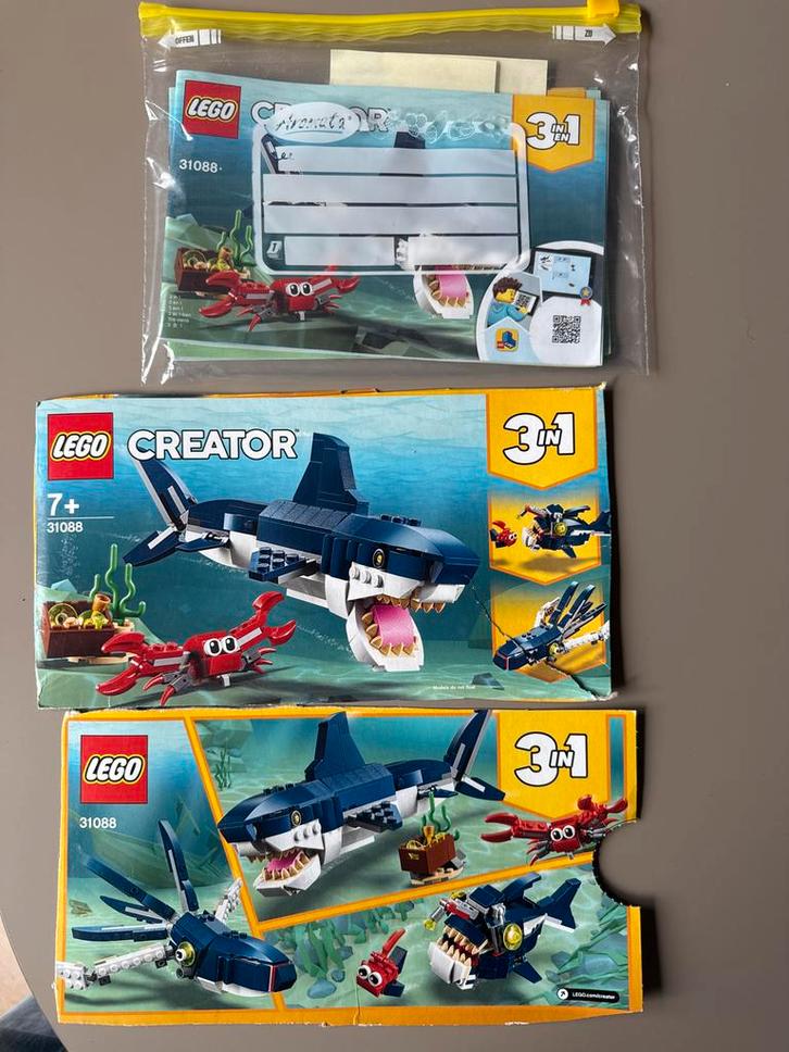 LEGO Creator 31088 Diepzee wezens, Kinderen en Baby's, Speelgoed | Duplo en Lego, Zo goed als nieuw, Lego, Complete set, Ophalen