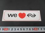 sticker WE LOVE NS spoorwegen *, Verzamelen, Stickers, Ophalen, Zo goed als nieuw, Bedrijf of Vereniging