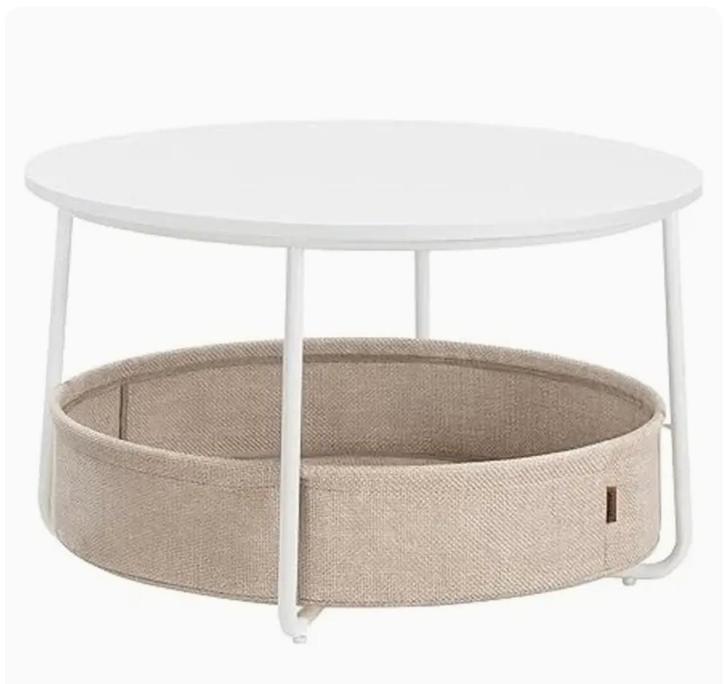 Moderne ronde salontafel met opbergruimte, Huis en Inrichting, Tafels | Salontafels, Nieuw, Minder dan 50 cm, 50 tot 100 cm, 50 tot 100 cm