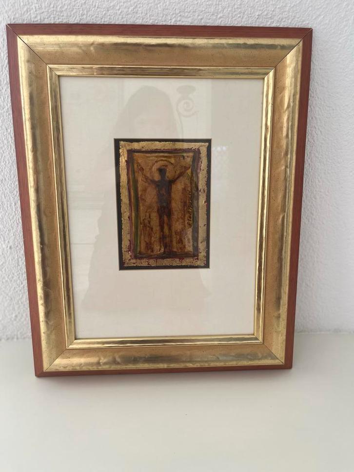 Eric Toebosch Schilderij met Goud - 53x43 cm, Antiek en Kunst, Kunst | Schilderijen | Klassiek, Ophalen of Verzenden