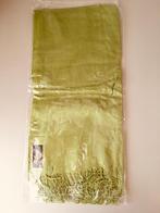 Pashmina sjaal lime groen met franje 90 cm lang Nieuw, Ophalen, Nieuw, Maat 46/48 (XL) of groter, Sjaal