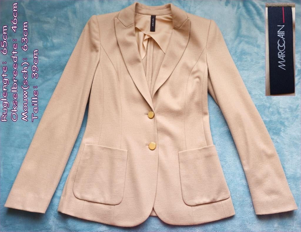 MARC CAIN beige wollen colbert maat N2 (36/38) nieuw, Beige, Nieuw, Ophalen of Verzenden, MARC CAIN