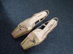 Dyva schoenen dichte teen open hak, hoogte 7 cm, m 38, leer, Ophalen of Verzenden, Pantoffels of Sloffen, Dyva, Gedragen