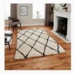 NIEUW! Vloerkleed Morocco Shaggy Ivoor/Zwart 120x170 €34.99, Huis en Inrichting, Stoffering | Tapijten en Kleden, 100 tot 150 cm