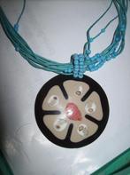 Ketting Blauwe Steen Meer kleur Fraaie Hanger, Sieraden, Tassen en Uiterlijk, Kettingen, Overige kleuren, Verzenden, Nieuw, Met edelsteen