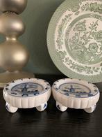 Twee Delfts Blauw bakjes voor theezakjes, als nieuw., Ophalen of Verzenden