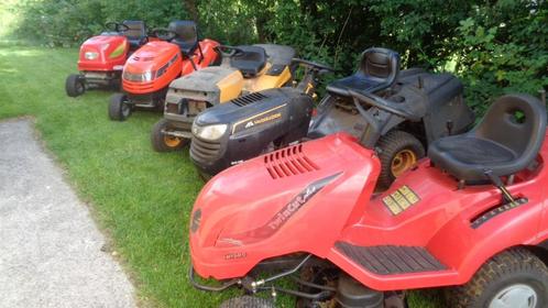 wegens inruil 5 x zitmaaier met vangbak  sommige iets werk, Tuin en Terras, Zitmaaiers, Gebruikt, 90 tot 120 cm, Elektrische starter