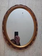 Antieke ovale spiegel met vergulde lijst met blauwe accenten, Ophalen, Ovaal, Minder dan 50 cm