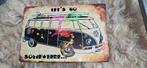 Metalen bord VW T1 - Somewhere... Let's go!, Ophalen of Verzenden, Gebruikt