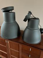 Industriële metalen ronde lamp (twee hanglampen), Ophalen, Gebruikt, Metaal, Minder dan 50 cm