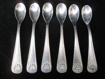 6 Thee Lepeltjes Gemerkt G SOLA Z met Palmet Decoratie beschikbaar voor biedingen