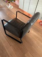 Fauteuil antraciet, Huis en Inrichting, Ophalen, Gebruikt, Leer, 75 tot 100 cm