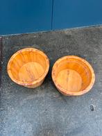Houten bakken/ sauna emmers (2 stuks), Ophalen, Gebruikt, Minder dan 60 cm, Rond