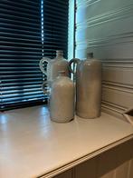 Gres kannen grijs zeer decoratief 2x2 1/2  +1 1/2 L brocante, Ophalen, Gebruikt