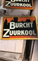 Burcht zuurkool reclame bordjes blik jaren 30 vorige eeuw, Verzamelen, Ophalen of Verzenden, Zo goed als nieuw, Reclamebord