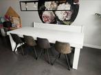 Mooie witte houten grote tafel 250x100, Huis en Inrichting, Tafels | Statafels, Gebruikt, Ophalen