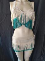 Nieuw!!! Kinky leren pakje, top en rok verstelbaar., Maat 38/40 (M), Overige typen, Blauw, Nieuw