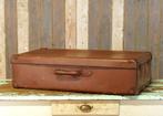 Oude middenbruine vintage koffer 'RAL' met zijsluiting, Ophalen of Verzenden