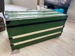 Vintage Groene Reiskist / Opslagkist – Industrieel & Stoer, Ophalen, Gebruikt, Metaal