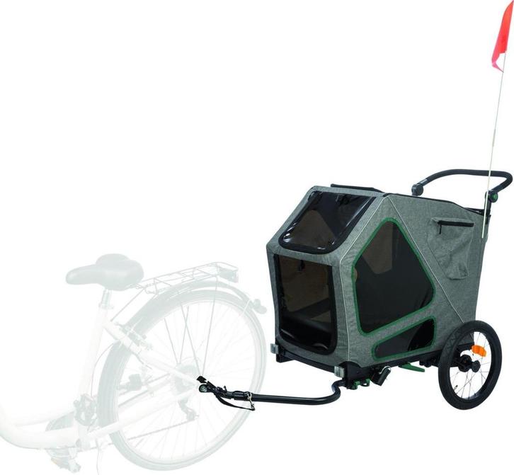 Hondenfietskar Trixie Heavy Duty Groen/Grijs, Fietsen en Brommers, Fietsaccessoires | Aanhangers en Karren, Nieuw, Hondenkar, 40 tot 60 kg