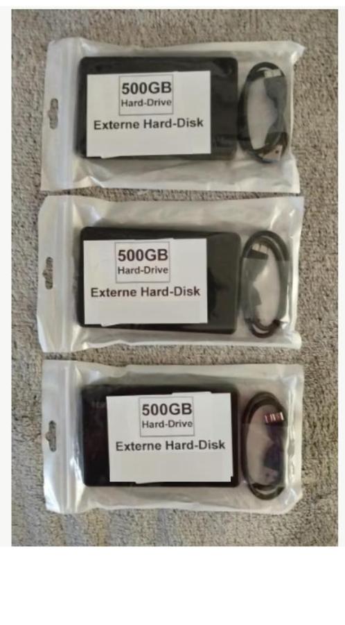 Externe Hard-Disk 500GB USB 3.0 (2,5'' Inch) New + Garantie!, Computers en Software, Harde schijven, Refurbished, Laptop, Extern