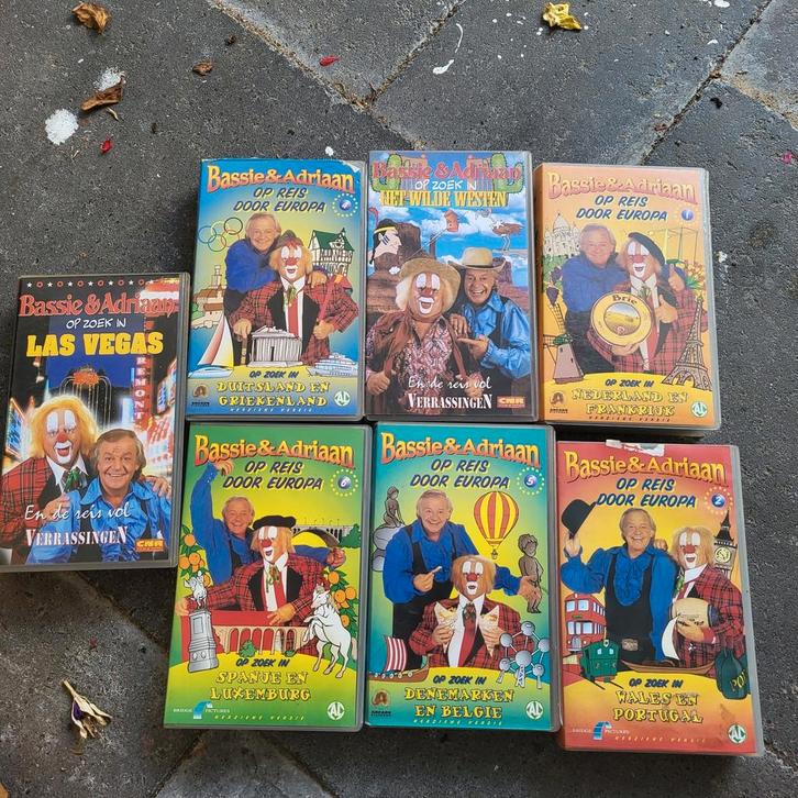 Videobanden Bassie en Adriaan, Cd's en Dvd's, VHS | Kinderen en Jeugd, Gebruikt, Kinderprogramma's en -films, Overige typen, Alle leeftijden