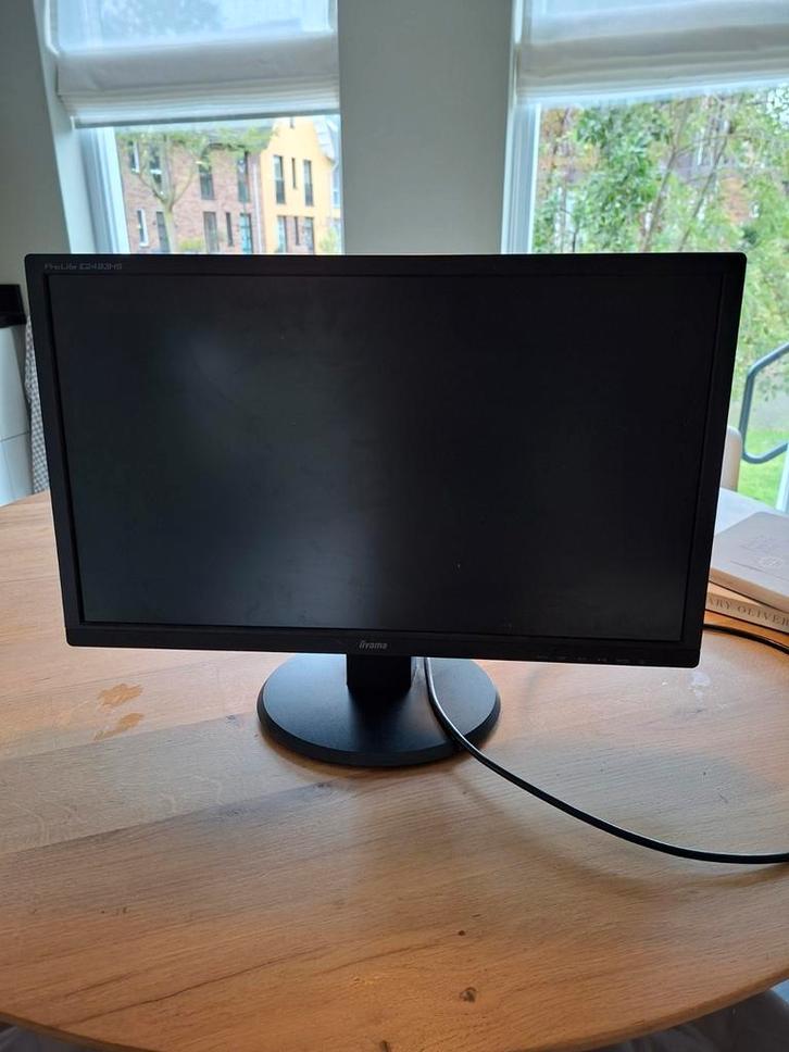 liyama prolite computerscherm 24 inch e2483hs, Computers en Software, Monitoren, Gebruikt, 60 Hz of minder, VGA, Kantelbaar, LED