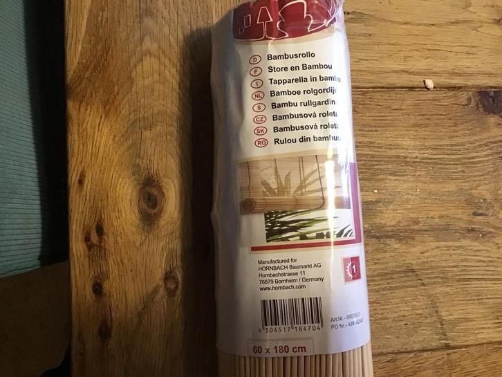 Bamboe Rolgordijn 60x180cm, Huis en Inrichting, Stoffering | Gordijnen en Lamellen, Nieuw, 150 tot 200 cm, 50 tot 100 cm, Bruin