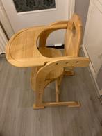 Tiamo houten kinderstoel, Ophalen, Zo goed als nieuw, Meegroeistoel, Afneembaar eetblad