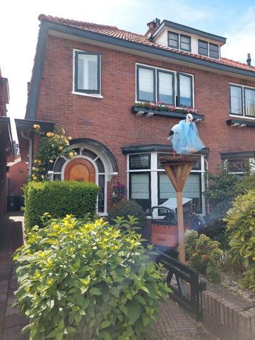 T.h.a. ooievaar op nest, geboorteversiering. beschikbaar voor biedingen