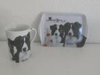 Otter House dienblad en mok Border Collie, klaprozen, Huis en Inrichting, Keuken | Servies, Overige materialen, Gebruikt, Otter House Ltd.