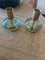 Set van 2 moderne kandelaars €2,00, Overige materialen, Ophalen of Verzenden, Zo goed als nieuw, Groen