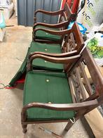 3 Teak Stoelen met Leuning en Kussen, Antiek en Kunst, Ophalen