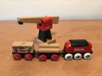 Brio vrachttrein met hijskraan, Kinderen en Baby's, Speelgoed | Houten speelgoed, Ophalen of Verzenden, Zo goed als nieuw