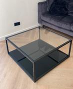Kave Home Salontafel Vierkant Glas/Metaal, Huis en Inrichting, Tafels | Salontafels, Ophalen, 50 tot 100 cm, Vierkant, 50 tot 100 cm