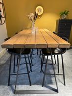Industriële Eettafel - Eikenhout & Metaal, Huis en Inrichting, Ophalen, 100 tot 150 cm, Eikenhout, 200 cm of meer