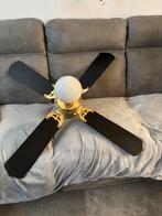 Plafondventilator met verlichting, Huis en Inrichting, Lampen | Vloerlampen, Ophalen, Gebruikt, Hout, Klassiek