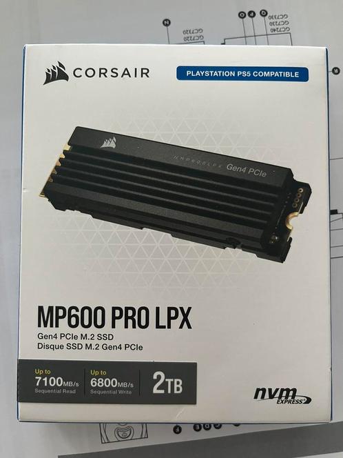 Ongebruikt 2Tb Corsair MP600 PRO LPX M.2 NVMe PS5 ready!, Computers en Software, Harde schijven, Nieuw, Desktop, Overige aansluitingen