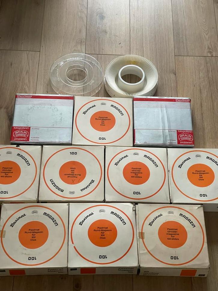 11x Paximat Dia Magazijnen 100 dia- Vintage Collectie Braun, Audio, Tv en Foto, Diaprojectors, Zo goed als nieuw, Ophalen