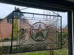 Glas in lood raamdecoratie met ster, Ophalen of Verzenden, 50 tot 75 cm, Schilderij, Minder dan 50 cm