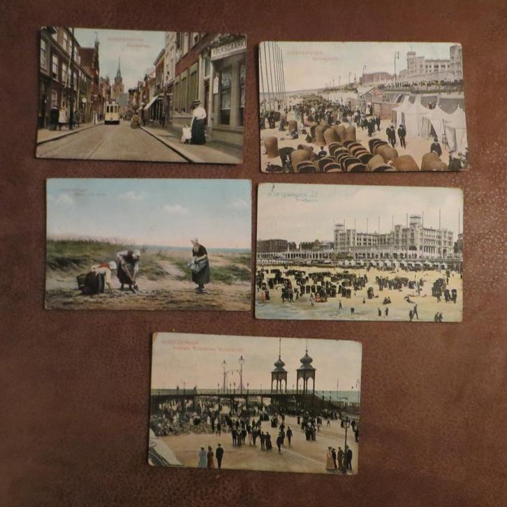 5 ansichtkaarten Scheveningen Keizerstraat strand., Verzamelen, Ansichtkaarten | Nederland, Gelopen, Zuid-Holland, 1920 tot 1940